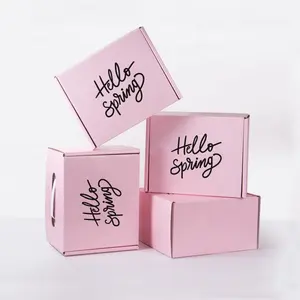 Luxury Pink Mailer Box With Custom Logo Gift / Craft / Beauty / Subscription Corrugated Paper Packaging Box