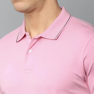 High Quality Men's Pink Short Sleeve Polo <b>Shirt</b> Solid Color Casual Knitted Fit Hot Selling Product Cheep Price - Product Image 6