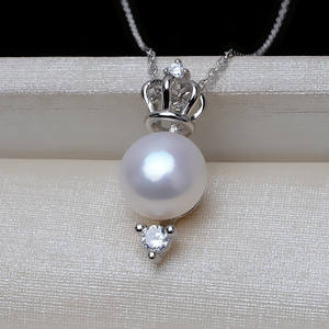 จี้ไข่มุกเงินแท้ S925 พร้อมสร้อยคอแบบโซ่เล็ก 10-11 ซม. สำหรับผู้หญิง ทำเครื่องประดับ DIY สร้อยคอ 3107 ถาดเปล่าสำหรับฝังอัญมณี - Product Image 5