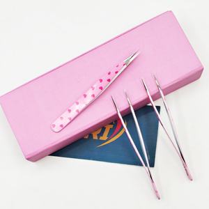Pinzas para Cejas con Diseño de Corazón Rosa, Antiestáticas, Ecológicas, con Recubrimiento de Papel, Logotipo Personalizado, Punta Inclinada de Acero Inoxidable, Precisión Extrema - Product Image 6