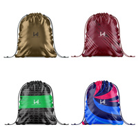 Tas Serut Cetak Sublimasi Berkualitas Tinggi dengan Logo Kustom Desain Kustom Tas Olahraga Gym Sepak Bola Ransel Tas Jinjing Mikrofiber