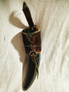 Porte-gobelet en cuir véritable avec corne de buffle naturelle pour boire, haute qualité - Product Image 2