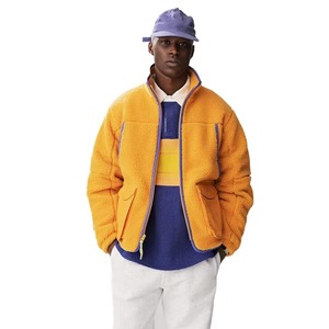 Custom Design Stand Collar Denim Waterproof Winter <b>Jacket</b> for Men Winter Sherpa <b>Fleece</b> <b>Lining</b> Fur Breathable Front 100% Cotton - Product Image 2