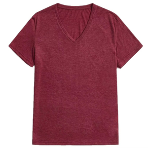 เสื้อยืดผู้ชายคอวีทรงทันสมัย แบรนด์คุณภาพสูง ผลิตจากผ้าฝ้าย รับสกรีนโลโก้ สวมใส่สบาย ราคาขายส่ง พร้อมบริการ OEM - Product Image 1