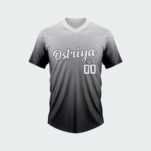 Wholesale Custom Printing Breathable Quick Dry Short V-neck Team Wear Baseball Shirts Best Quality 100% Polyester Heat-Transfer - Product Image 2