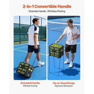 Cesta Portátil con Ruedas para Pelotas de Tenis, Capacidad para 80 Pelotas, Carrito de Recolección Fácil para Pickleball, Equipo de Entrenamiento - Product Image 6