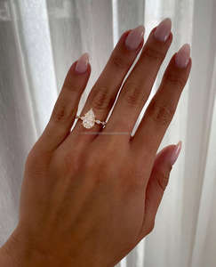 Diamante Cultivado en Laboratorio Marquise de Alta Calidad, Oro Amarillo/Rosa/Blanco de 14/18 Quilates, Certificado IGI, Diseño Elegante para la Vida Diaria, Bodas y Fiestas - Product Image 3