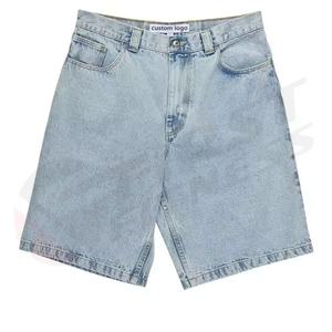 กางเกงยีนส์เดนิมคุณภาพสูงทรงหลวมสำหรับผู้ชาย สีน้ำเงิน ผ้าฝ้ายเดนิม ระบายอากาศได้ดี กางเกงขาสั้นสำหรับผู้ชายเล่นบาสเก็ตบอล กางเกงขาสั้นฤดูร้อนสำหรับผู้ชาย - Product Image 6