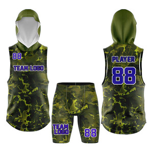 เสื้อกั๊กมีฮู้ดรุ่นใหม่ เสื้อแขนกุดพร้อมกางเกงขาสั้น สำหรับชุดยูนิฟอร์ม 7 คนต่อ 7 ระบายอากาศได้ดี ขายส่ง OEM ODM ชุดทีม 7v7 - Product Image 1