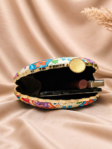 Floral Patchwork Party <b>Clutch</b> Elegant Evening Handbag for Women <b>Wedding</b> and Party Use - Product Image 3