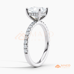 Moissanite Princess <b>Solitaire</b> <b>Ring</b> for Women <b>Silver</b> Tone Engagement Anniversary Jewelry Elegant Daily Style - Product Image 6