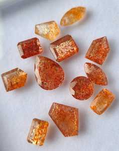 Pierres précieuses naturelles Aligemstones, pierre de soleil orange rouge, formes mélangées, pierres précieuses en vrac certifiées IGI pour la fabrication de bijoux, vente en gros, 6x8mm-12x16mm - Product Image 3