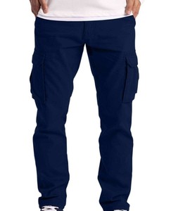 Nouveaux produits phares : Pantalon cargo pour homme, taille haute, léger, 100% coton, coupe droite, grandes tailles - Product Image 3