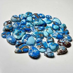 Pierres précieuses en turquoise naturelle Golden Hill, formes variées, polies avec jeu de couleurs, pour la fabrication de bijoux, vente en gros, 10 mm - Product Image 3