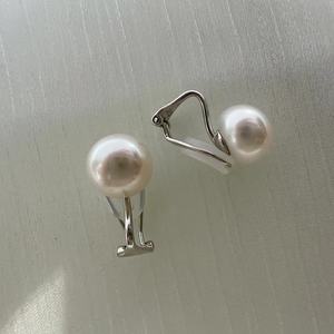 2025 Zhuji Boutique Freshwater Pearl <b>Clip</b>-<b>on</b> <b>Earrings</b> 10-11mm High Plump Seedless Mantou Bead S925 White Fungus Decoration for - Product Image 2