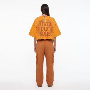 <b>Women's</b> Oversized 460GSM Heavyweight French Terry <b>Half</b> <b>Zip</b> Crop Hoodie XS Short Logo Printed Plain <b>Sweatshirt</b> with Front Logo - Product Image 2