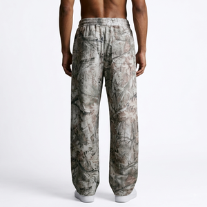Pantalones Deportivos Holgados de Camuflaje para Hombre, 100% Algodón, Cintura Elástica con Cordón, Pierna Ancha, Estilo Casual, Personalizables con Logotipo - Product Image 2