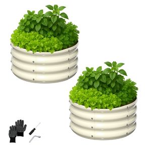 2 Pezzi Fioriera Rustica in Metallo Zincato 2x2x1ft per Giardino, Contenitore per Piante da Esterno per Coltivare Verdure e Frutta, Peso 5kg - Product Image 5