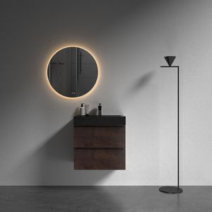 Lavabo al quarzo integrato BB02-24-109 colore nero opaco senza scarico e rubinetto per lavandini da bagno - Product Image 5