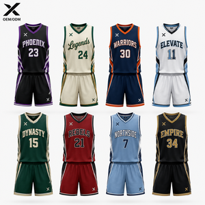 Conjunto de Uniforme de Baloncesto Deportivo Transpirable de Secado Rápido con Cintura Elástica de Spandex/Poliéster y Estampado por Sublimación - Product Image 1