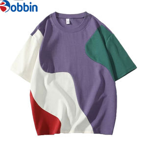 T-shirt Homme Col Rond Oversize Imprimé Personnalisé Color Block 100% Coton Grande Taille Patchwork Grammage Lourd 220 Grammes Décontracté Vierge - Product Image 3