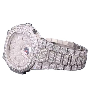 Montre de luxe en diamant de laboratoire naturel glacé en or pour femmes montres à Quartz Bling exquises montre automatique Moissanite pour hommes - Product Image 5