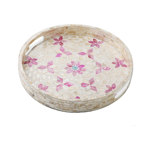 ถาดเสิร์ฟตกแต่งเปลือกหอยมุกเวียดนามพร้อมหูจับ ถาด MOP สำหรับโต๊ะกาแฟ ราคาดี - Product Image 3