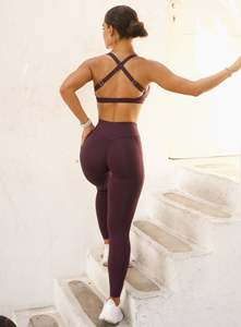 women yoga <b>set</b> high waist leggings sports bra breathable stretch fitness workout gym wear activewear - Product Image 5