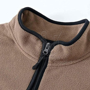 Veste polaire décontractée pour homme de haute qualité, prix de gros personnalisé, service OEM, col montant, logo sur le devant, séchage rapide, respirante - Product Image 3