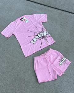 Conjunto de Camiseta y Pantalones Cortos Grises para Hombre, Estilo Urbano, Casual, Transpirable, de Manga Corta, 2 Piezas, Personalizable - Product Image 5