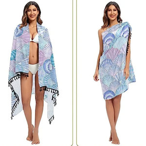 Soft Breathable Swim Cover Up Elegant Summer Beachwear Sarongs for Ladies New Arrival Women <b>Beach</b> Sarong <b>Wrap</b> Skirt - Product Image 4