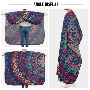 Vente Flash : Cape de Barbier Imperméable de Haute Qualité, Antistatique, Boutons-Pression Ajustables, Logo Personnalisé, Faible MOQ, Imprimé Mandala - Product Image 5
