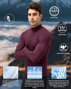 Men <b>Long</b> <b>Sleeve</b> MMA Rash Guard Compression Shirt Turtle Neck Athletic <b>Base</b> <b>Layer</b> Rash Guard For Gym Training Running Cycling Top - Product Image 4