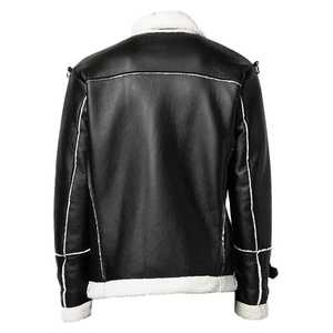 Men's Genuine <b>Suede</b> Leather 100% Pure Wool Eco-Friendly Breathable Stand Front Vintage Style Bomber <b>Jacket</b> for Winter Warmth - Product Image 3