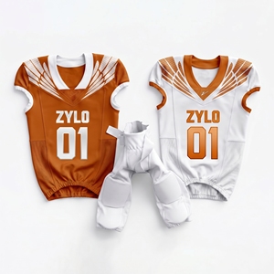 Uniforme de football américain pour hommes de haute qualité, maillot personnalisé avec logo et numéro, équipement d'entraînement respirant en polyester, kit complet, commande en gros - Product Image 6