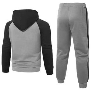 Ensemble de survêtement homme color block léger avec sweat à capuche et pantalon de jogging élastique – Personnalisable OEM, Sportswear, Streetwear - Product Image 2