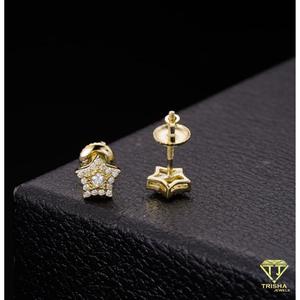 Boucles d'oreilles classiques en forme d'étoile, argent sterling 925, diamant cultivé en laboratoire, collection de bijoux élégants et luxueux pour femmes - Product Image 5