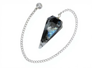 Pendentif en pierre gemme facettée avec chaîne en argent, boule de cristal transparente, décoration d'intérieur, outil de Feng Shui, artisanat en pierre polie - Product Image 4