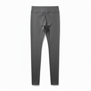 Leggings gris unis essentiels à taille haute et élastique – Pantalon de yoga de compression premium en Spandex/Polyester, poids du tissu 180g - Product Image 2