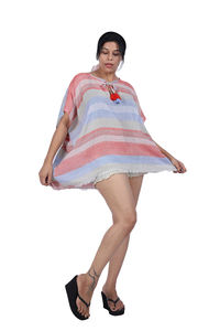 Robe Kaftan Bohème en Coton Jacquard pour Femme, Coupe Ample à Manches Chauve-Souris, Tunique de Plage – Fabricant - Product Image 3