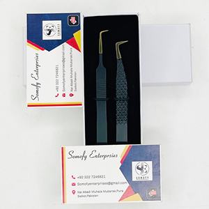 Pince à épiler professionnelle pour extensions de cils volume russe, finition noire mate, précision, acier inoxydable durable, outil de beauté - Product Image 3