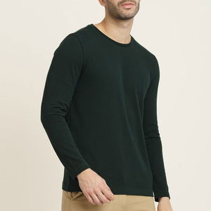 Nueva Camiseta de Manga Larga para Hombre, 100% Algodón, Camiseta de Manga Larga Lisa, Cuello Redondo Informal, Camisetas de Uso Diario para Hombre - Product Image 4