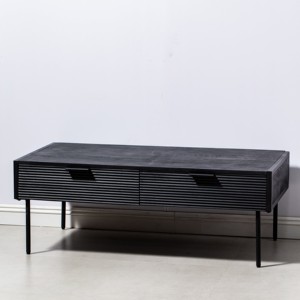Mesa de Centro y Mueble para TV Vandana Astra Hexa Negra de 2 Cajones para Decoración Moderna de Sala de Estar - Product Image 5