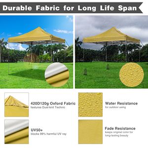 Telo di Ricambio per Gazebo EZ Canopy 9.6x9.6ft Giallo Minerale - Copertura Premium per Pergola - Product Image 2