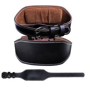 Logo Foldable Adjustable Breathable Cowhide Leather <b>Back</b> <b>Support</b> Belt for Weightlifting Unisex Weight Lifting Leather Belt - Product Image 2