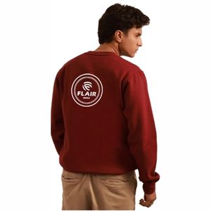 เสื้อสเวตเชิ้ตผู้ชายพรีเมียมสีแดงขายดี ผ้าฝ้าย 100% ทรงเข้ารูป สวมใส่สบาย ลวดลายเรียบๆ ไซส์ใหญ่ - Product Image 2