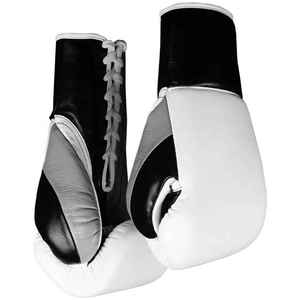 Guantes de entrenamiento de Muay Thai y Kick Boxing de cuero genuino al por mayor con logotipo personalizado y absorción de humedad para cierre. - Product Image 3