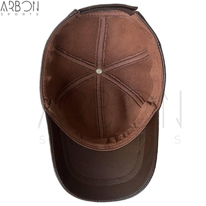 High-Quality Custom Logo Premium Durable Water-Resistant Stylish Casual Wear Genuine Leather Baseball Cap For Men and Women - Product Image 4