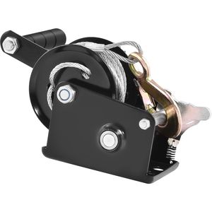 Verricello Manuale con Capacità di Trazione di 800 Libbre, Verricello per Rimorchio Barca Resistente, Cavo in Acciaio da 33 Piedi, Cricchetto Bidirezionale - Product Image 1