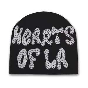 Gorro de punto estilo Y2K con diseño de telaraña jacquard para hombre y mujer, gorro de punto al por mayor con logotipo personalizable, gorro para el frío. - Product Image 2